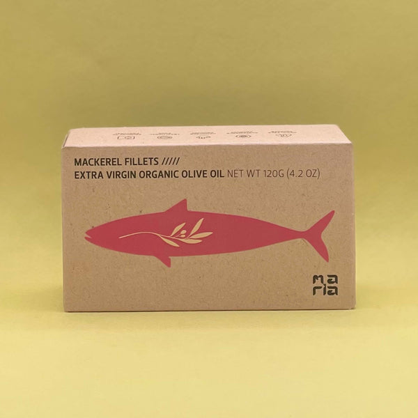 Maria Organic Mackerel Fillets in Organic EVOO (120gr)