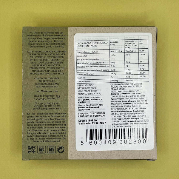 Nutritional Information for ABC+ Horse Mackerel in Brava Sauce
