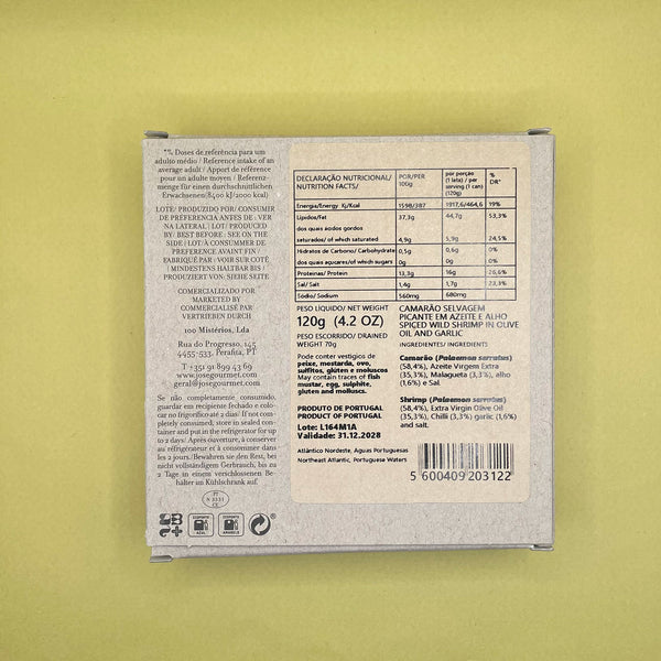 Nutritional Information for ABC+ Spiced Wild Shrimp in Olive Oil and Garlic