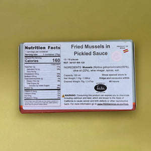 Nutritional Information for A Conserveira Fried Mussels in Pickled Sauce
