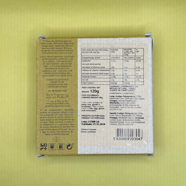 Nutritional Information for ABC+ Small Squids (Lulas) in Curry Sauce