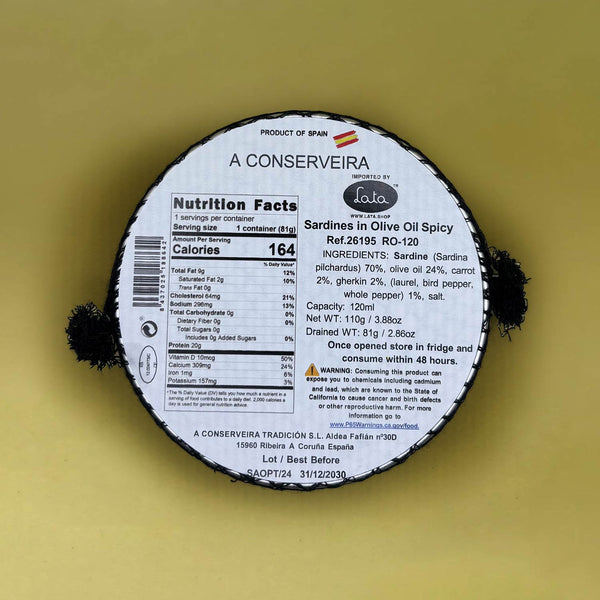 A Conserveira Tradición Small Sardines in Spicy Olive Oil