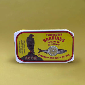 Açor Sardines with Lemon, Rosemary and Black Pepper in Olive Oil (120gr)
