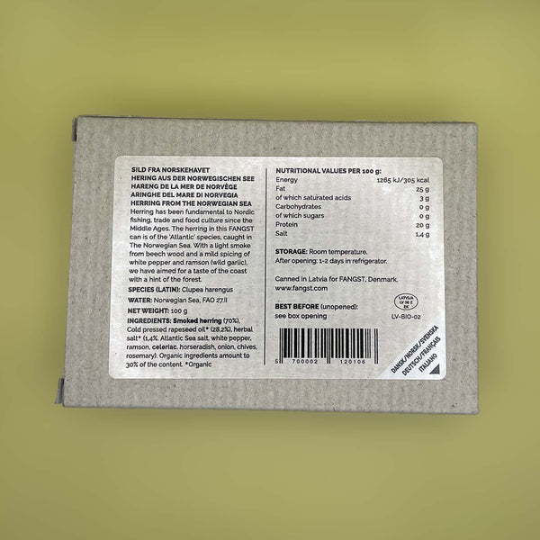 Nutritional Information for Fangst Smoked Herring with White Pepper and Ramson