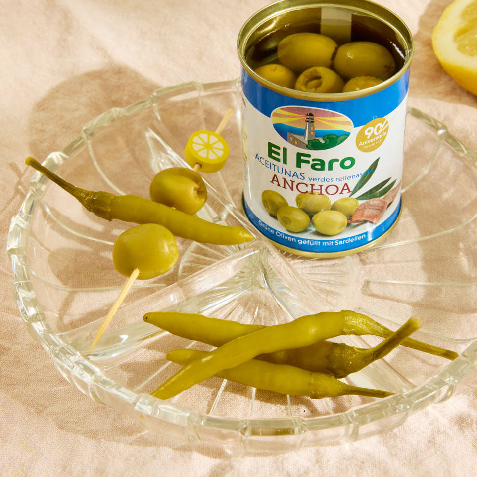 El Faro Manzanilla Olives Stuffed with Anchovy – Lata