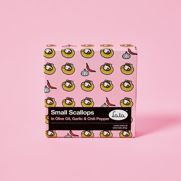 Lata Small Scallops in Olive oil, Garlic and Chili Pepper