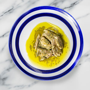 Artesanos Alalunga Sea Bass with Pesto - beautifully served