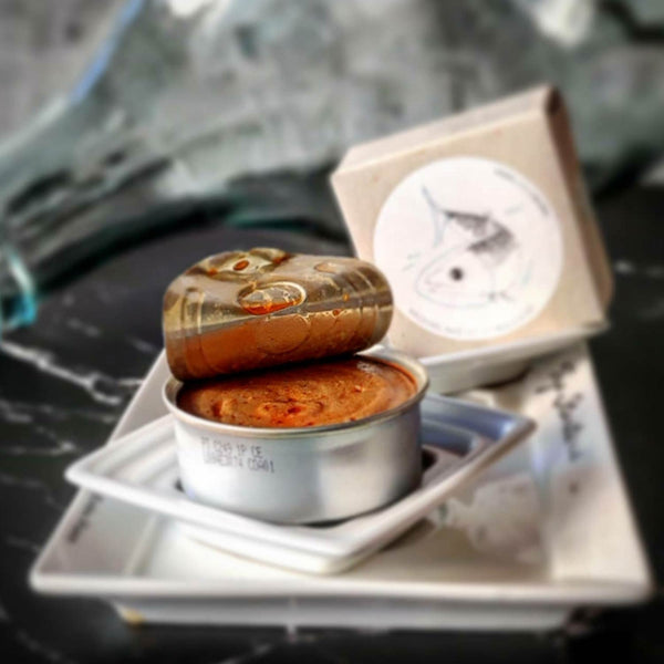 José Gourmet Mackerel Pate in an opened tin