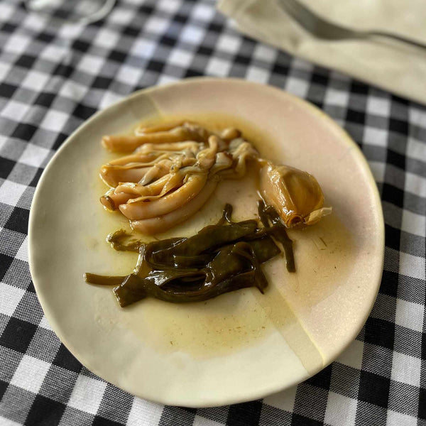 Portomuiños Razor Clams and Spaghetti Seaweed - beautifully served