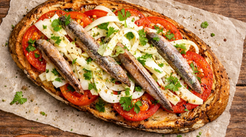 Anchovies & Tomato Tartine with Shaved Fennel