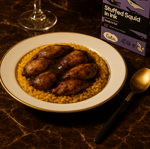 Midnight Rice with Stuffed Squid In Ink