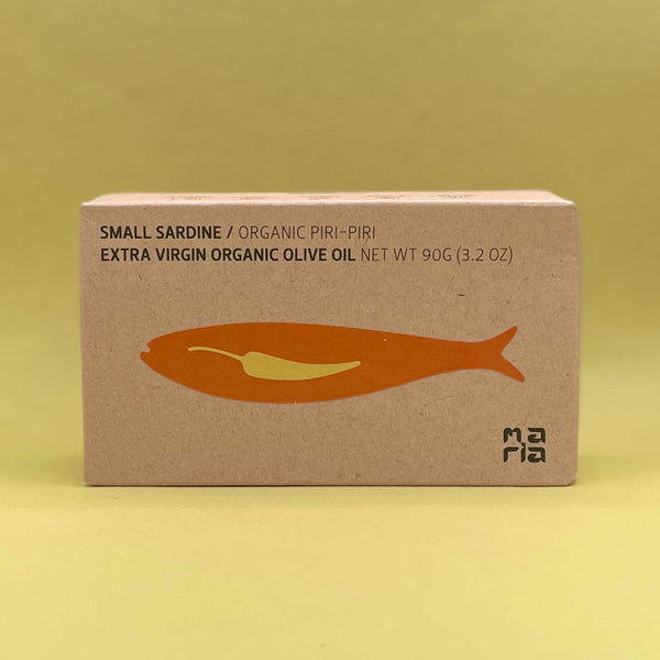 Maria Organic Small Sardines Spiced with Piri Piri and Extra Virgin Olive Oil