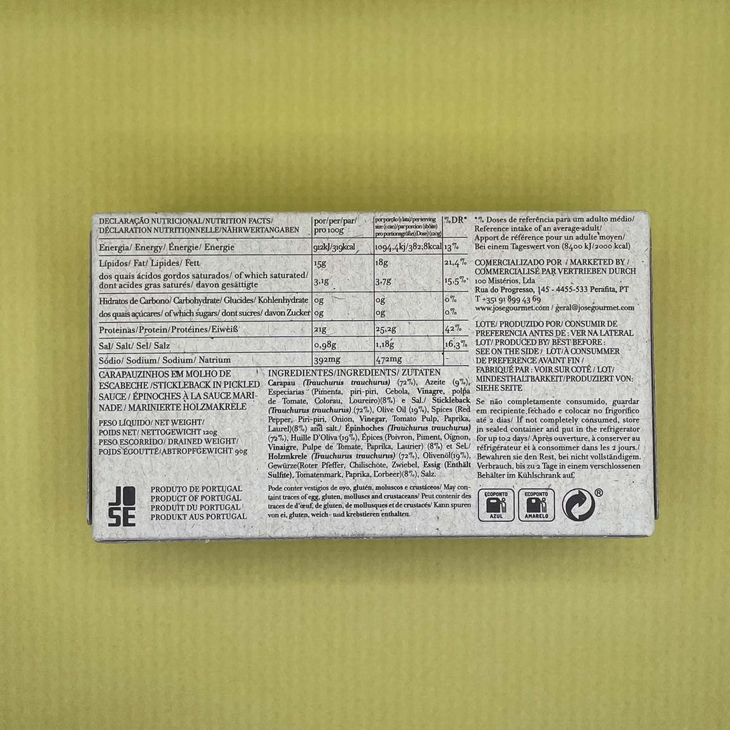 Nutritional Information for José Gourmet Stickleback in Pickled Sauce