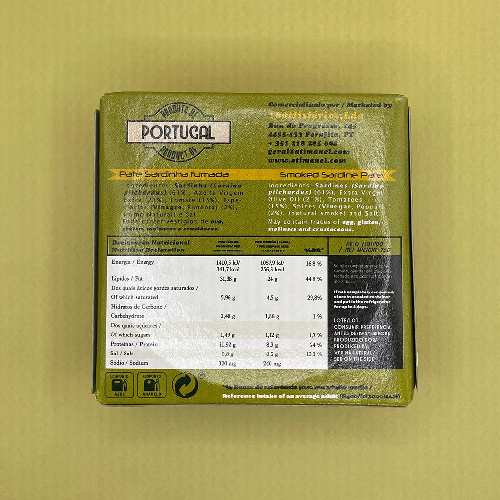 Nutritional Information for Ati Manel Smoked Sardine Pate