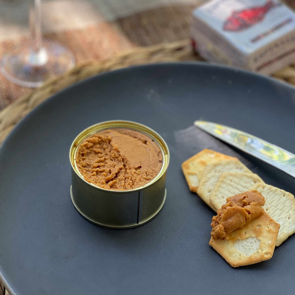 An opened tin of Espinaler Scorpion Fish Pate