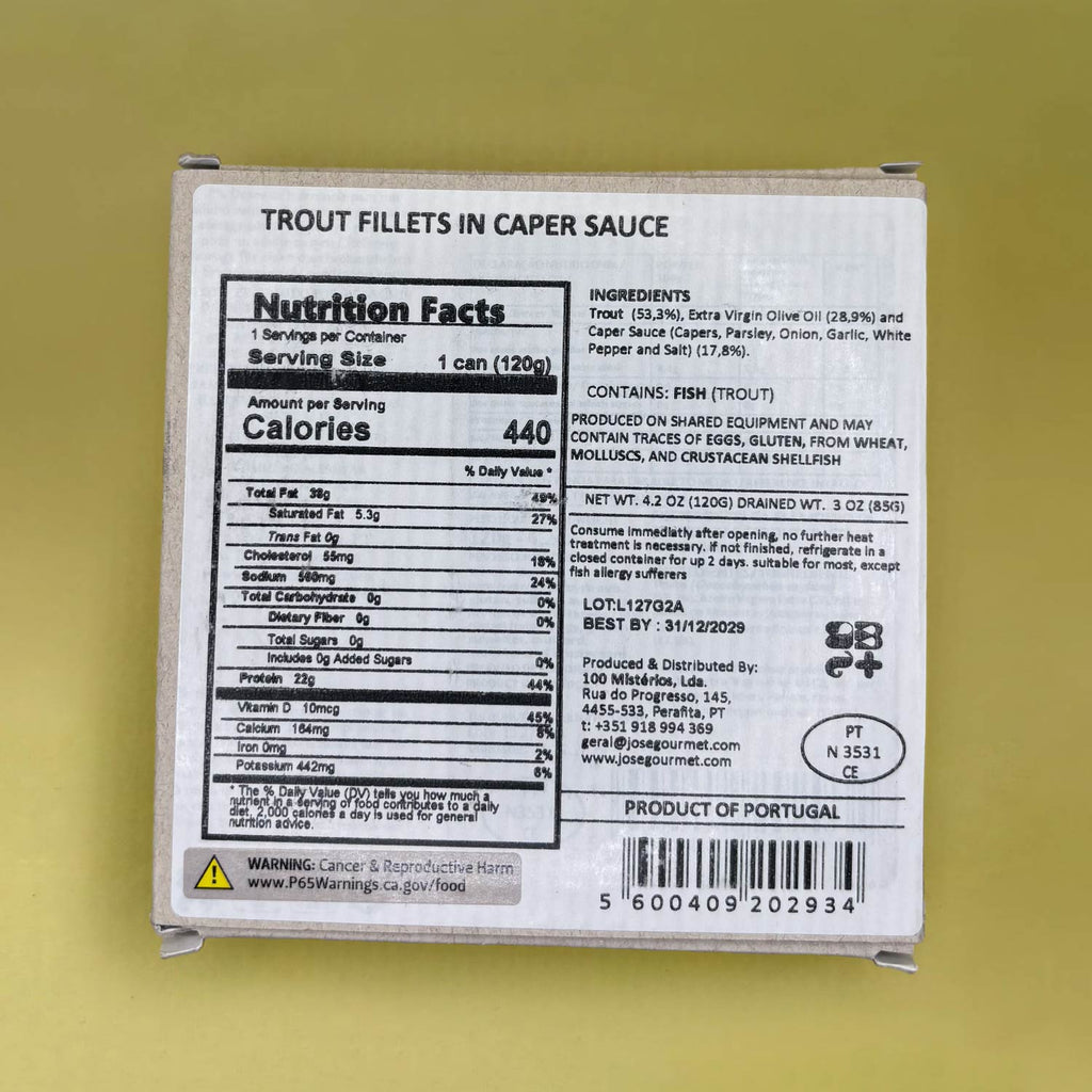 Nutritional Information for ABC+ Trout Fillets in Caper Sauce