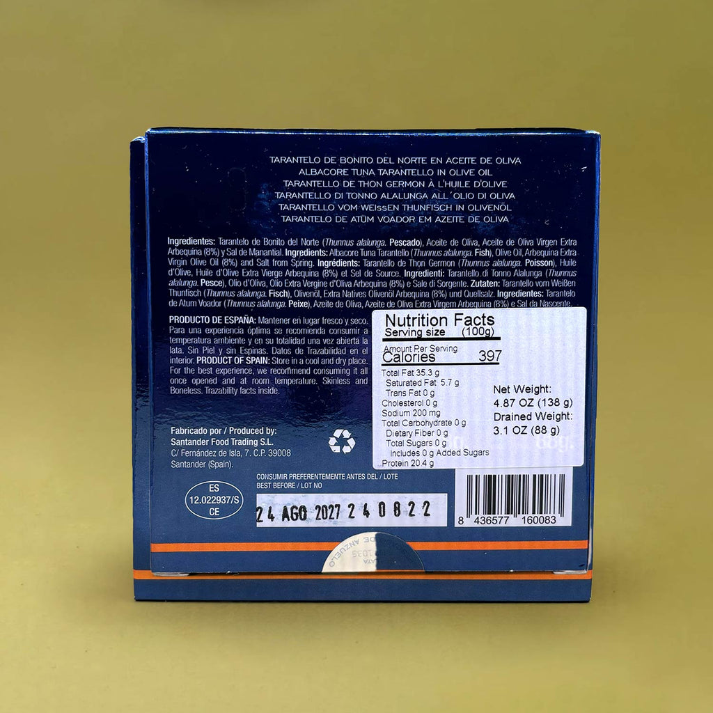 Nutritional Information for Alalunga Albacore Tuna Tarantello in Olive Oil