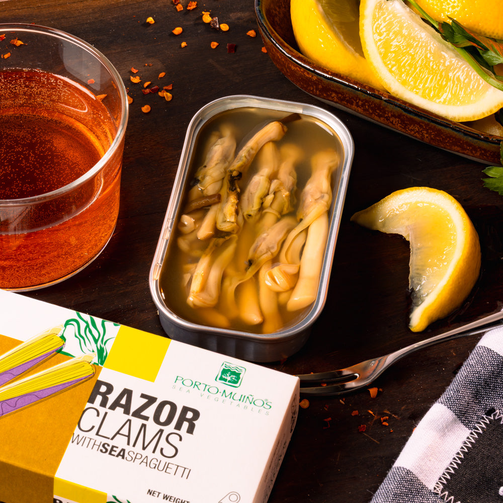 Porto-Muiños Razor Clams with Sea Spaghetti