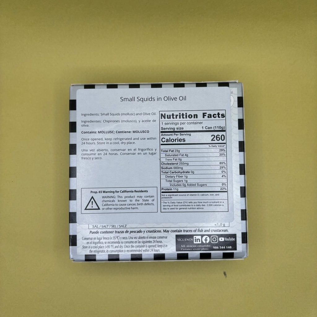 Real Conservera Española Small Stuffed Squids in Olive Oil "Chipirones"