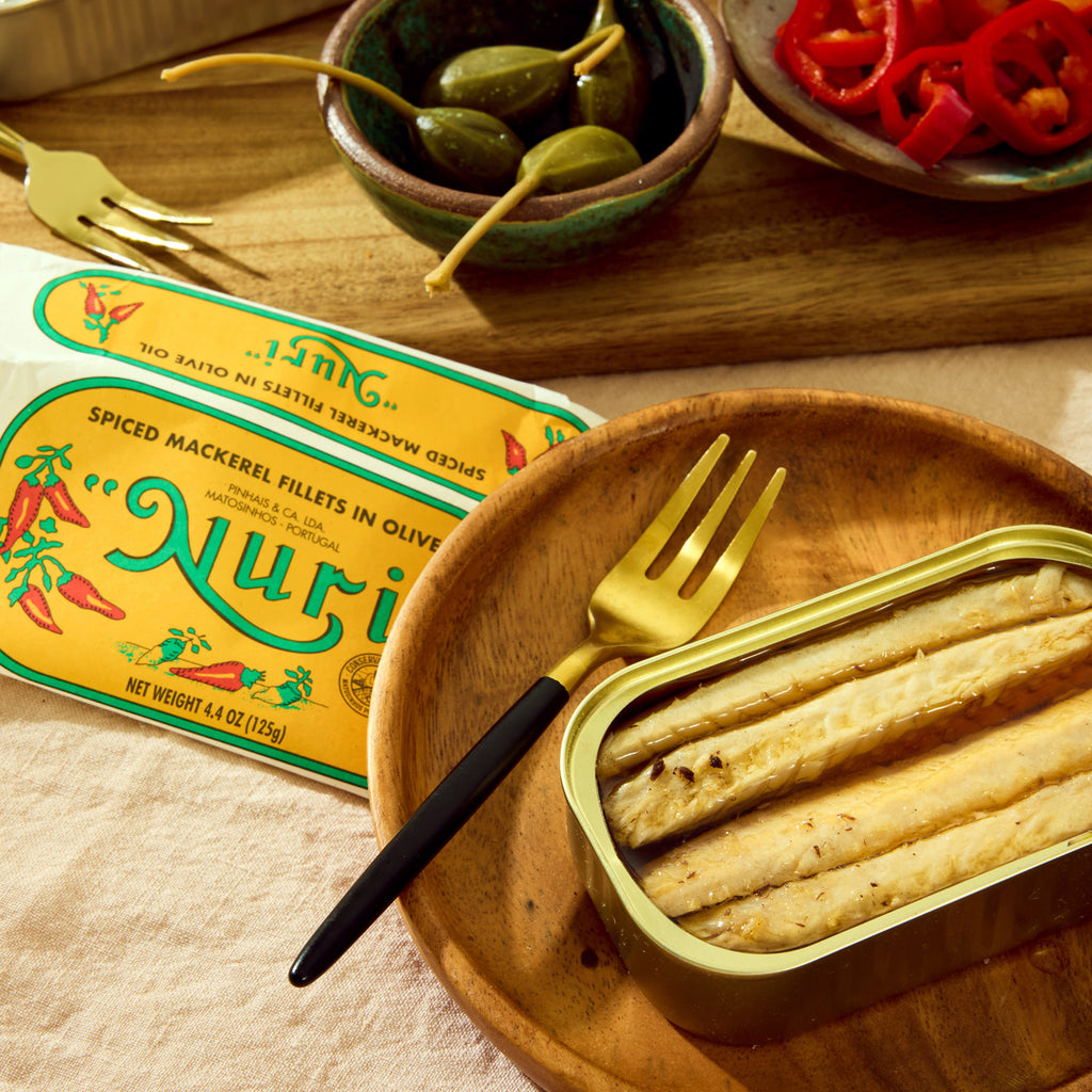 Nuri Spiced Mackerel Fillets in Olive Oil (Skinless and Boneless)
