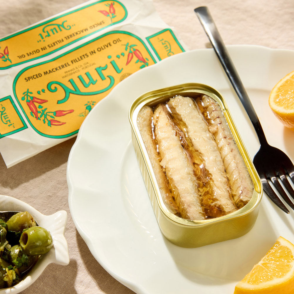 Nuri Spiced Mackerel Fillets in Olive Oil (Skinless and Boneless)