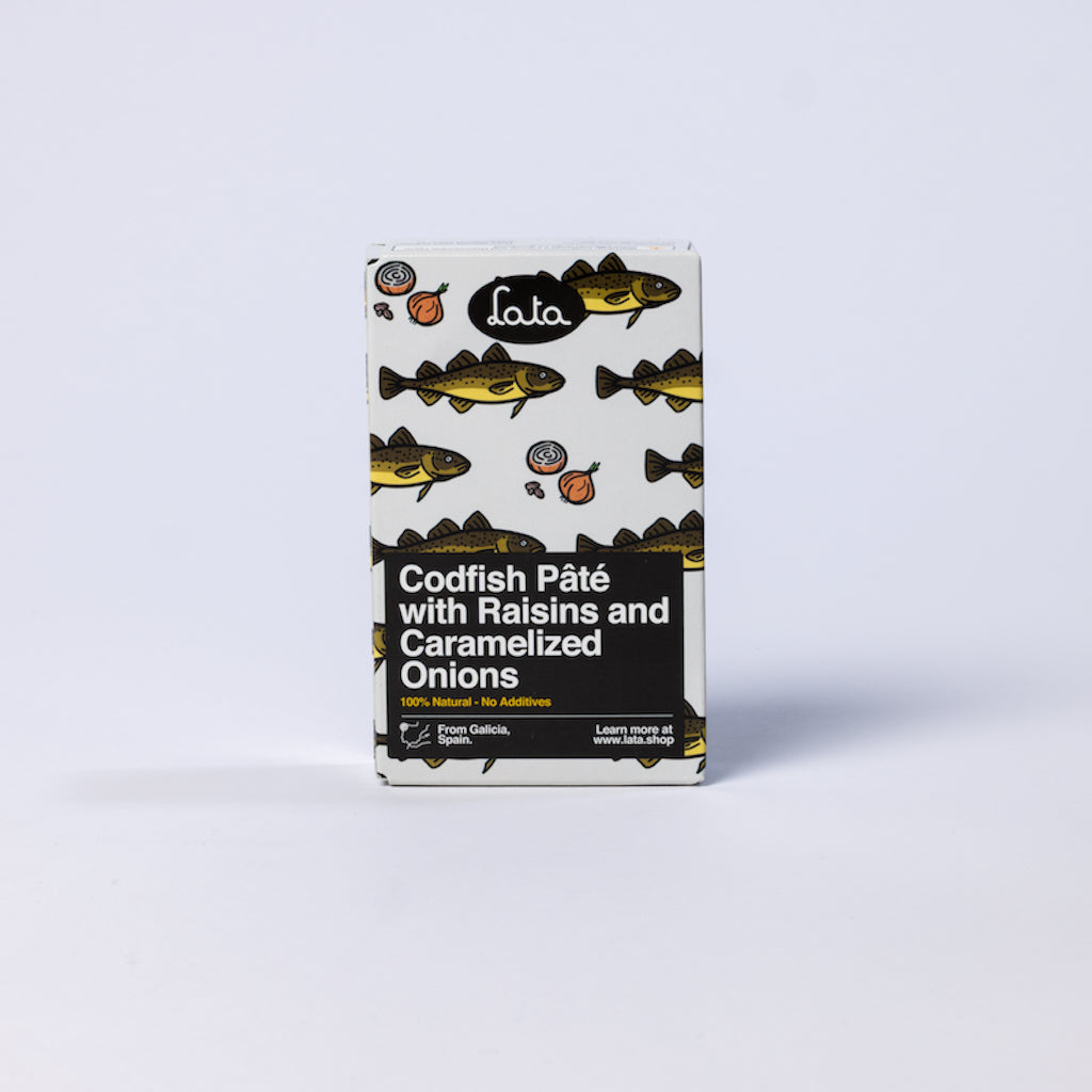 Lata Codfish Pâté with Raisins and Caramelized Onions