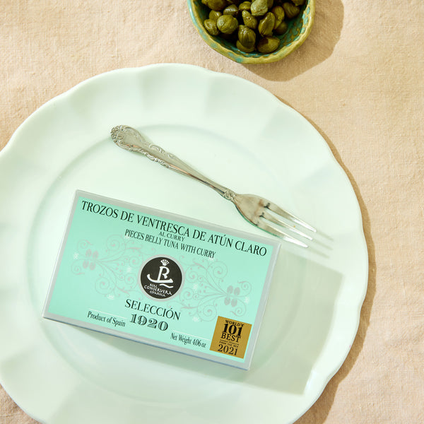 Real Conservera Española Light Tuna Belly Pieces with Curry - Selección 1920