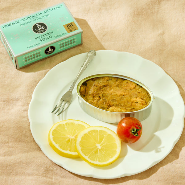 Real Conservera Española Light Tuna Belly Pieces with Curry - Selección 1920
