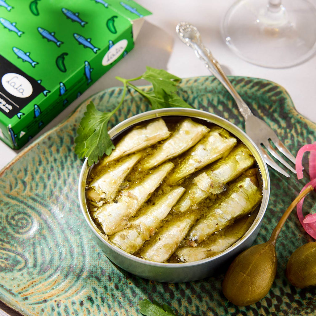 Lata Small Sardines in Oil with Jalapeños
