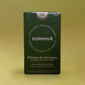 Manná Horse Mackerel Fillets in Olive Oil with Garlic and Parsley (120gr)