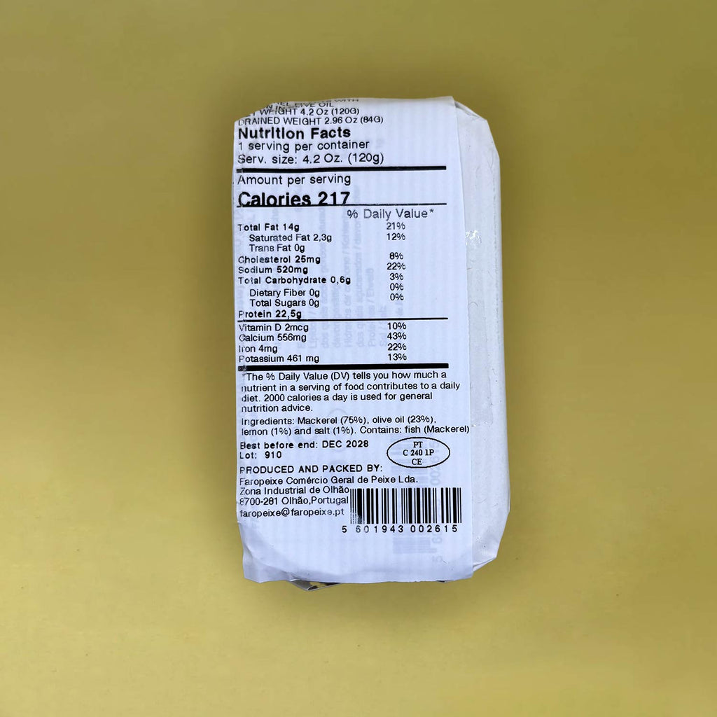 Naval Mackerel Fillets with Lemon in Olive Oil