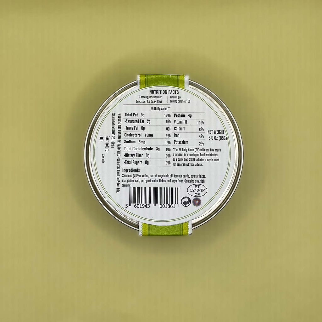 Nutritional Information for Nazarena Spicy Sardine Pâté