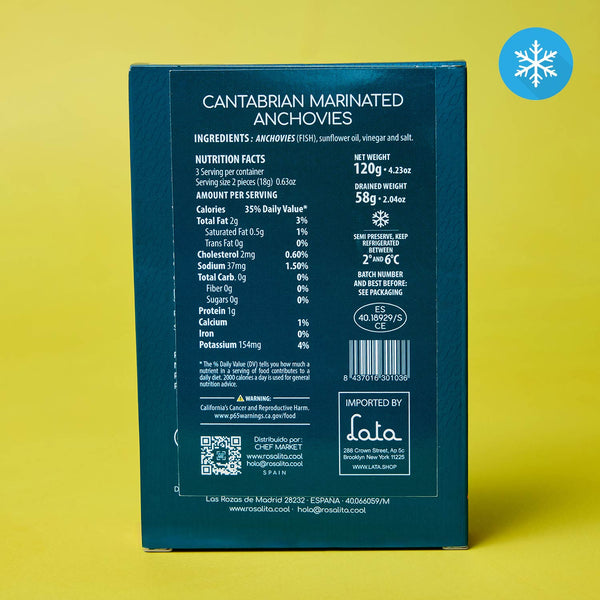 Nutritional Information for Rosalita Cantabrian Marinated Anchovies