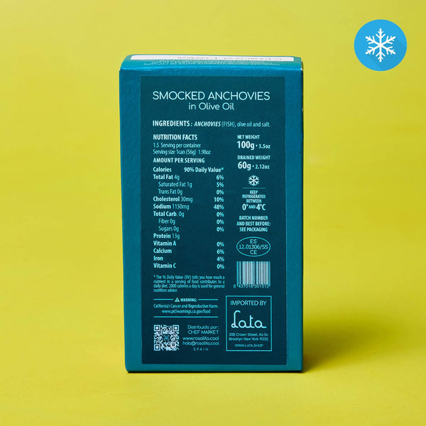 Nutritional Information for Rosalita Smoked Anchovies in Olive Oil