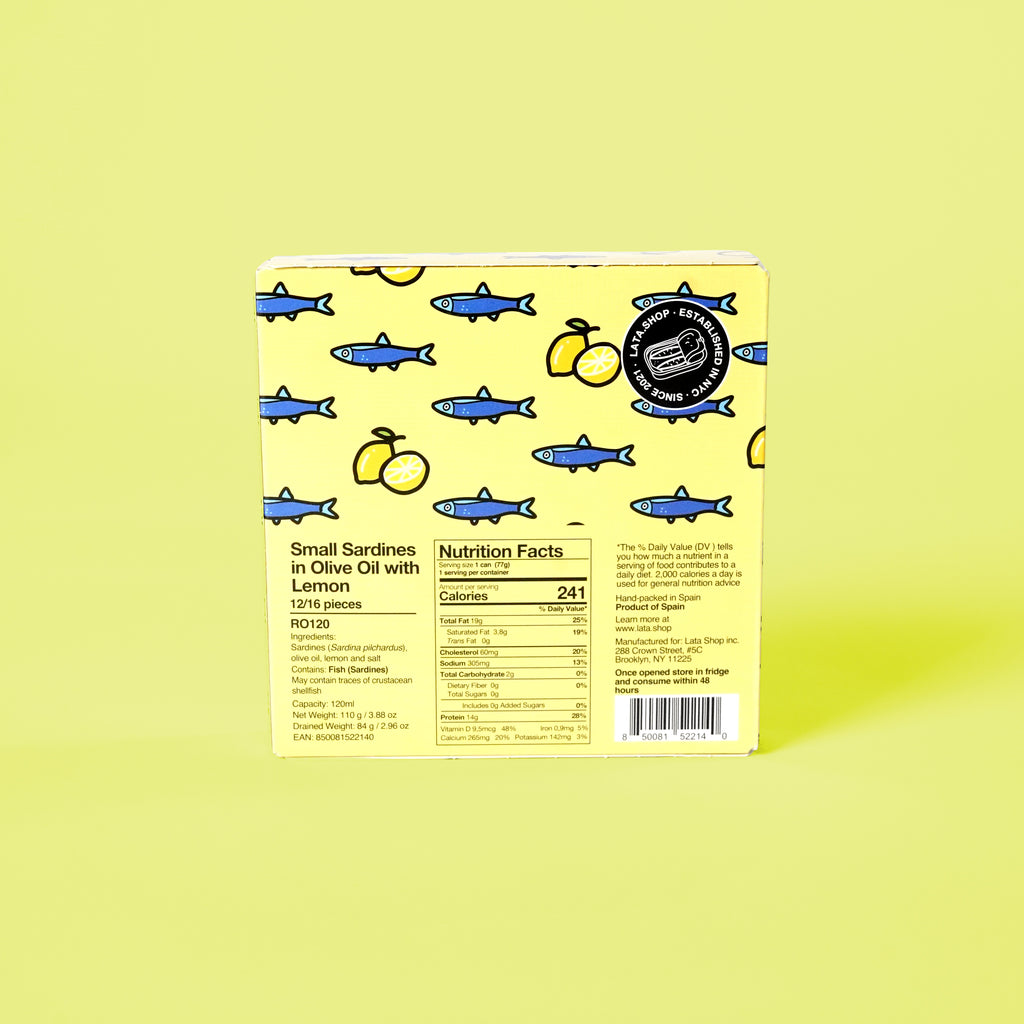 Lata Small Sardines in Olive Oil with Lemon