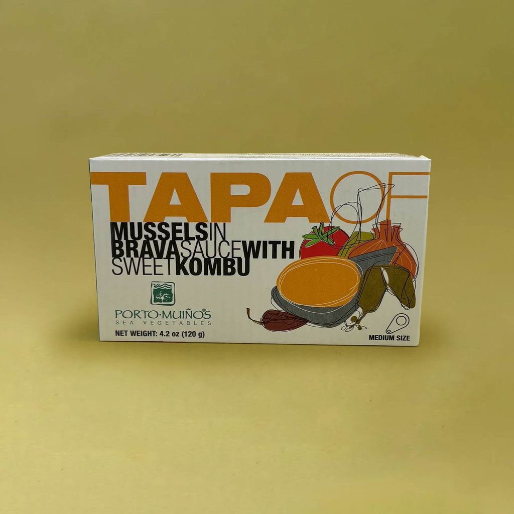 Porto-Muiños Tapa of Mussels in Brava Sauce and Sweet Kombu