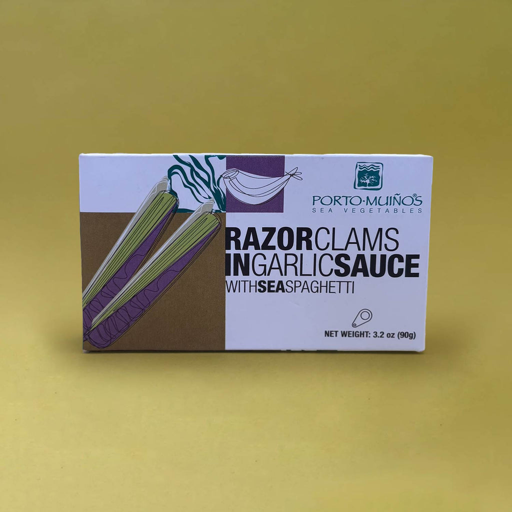 Porto-Muiños Razor Clams in Garlic Sauce with Sea Spaghetti