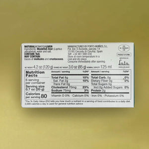 Nutritional Information for Porto-Muiños Monk Fish Liver in Brine