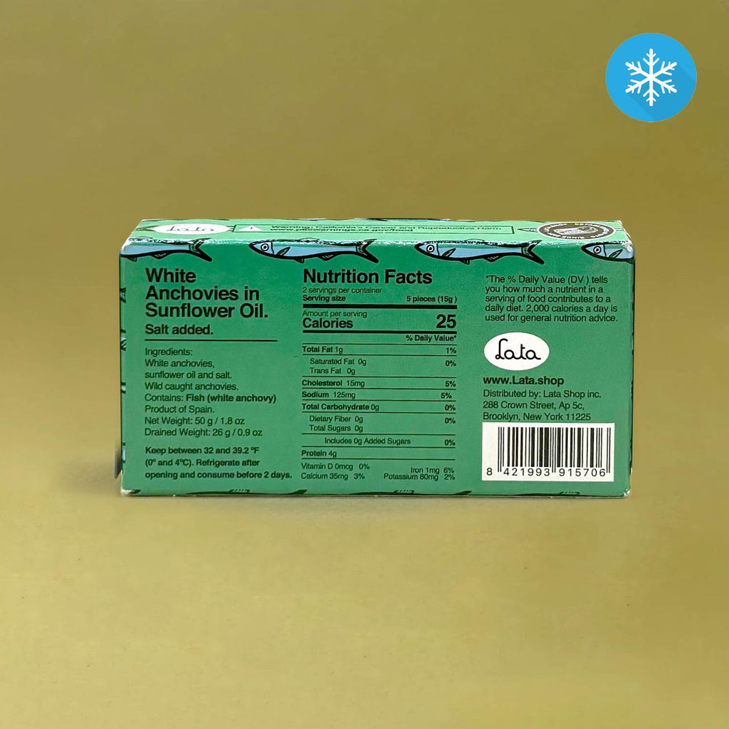 Lata White Anchovies (Boquerones) in Sunflower Oil