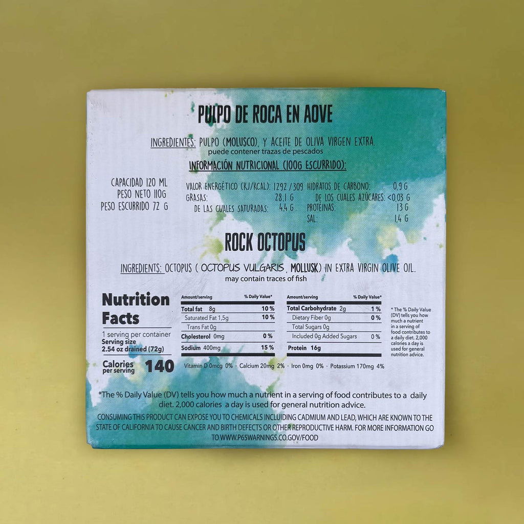 Nutritional Information for Samare Rock Octopus in Olive Oil