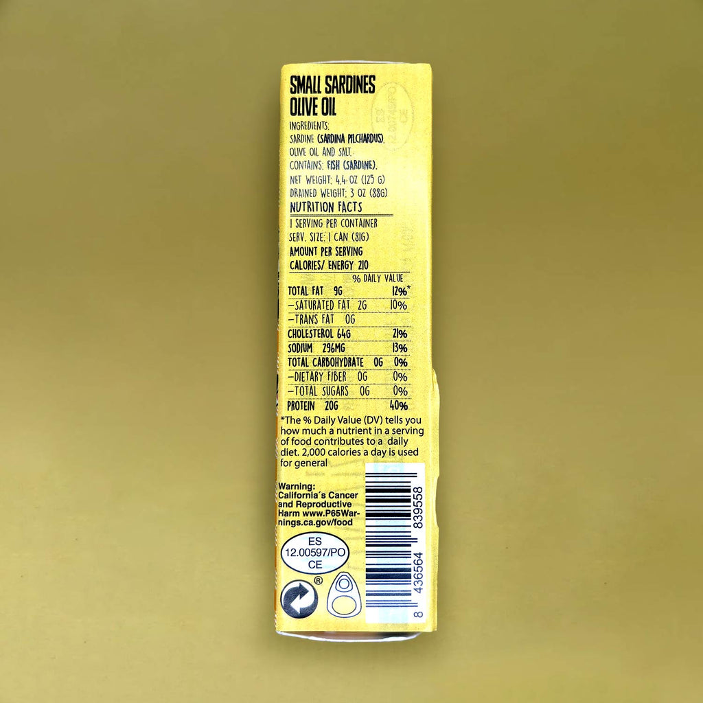 Nutritional Information for Samare Small Sardines in Olive Oil