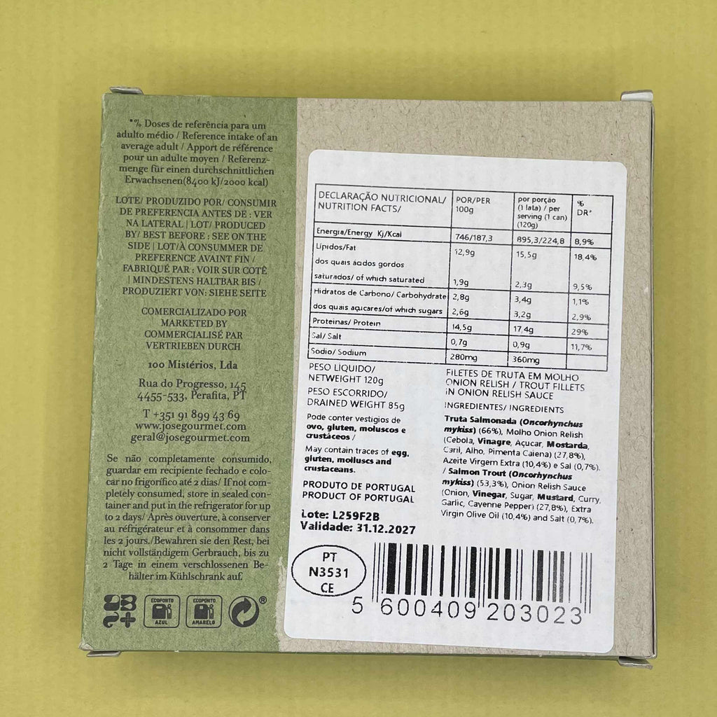 Nutritional Information for ABC+ Trout fillets Onion Relish