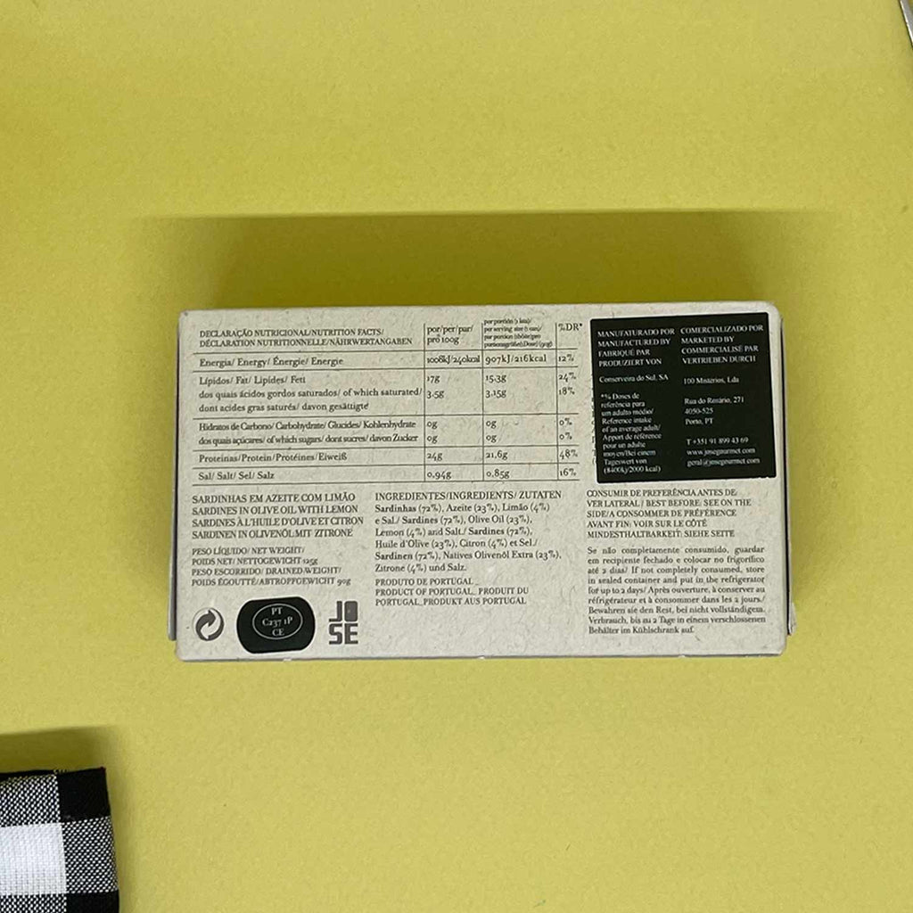 José Gourmet Sardines with Lemon in Olive Oil