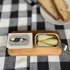 José Gourmet Sardines with Lemon & Olive Oil in an opened tin